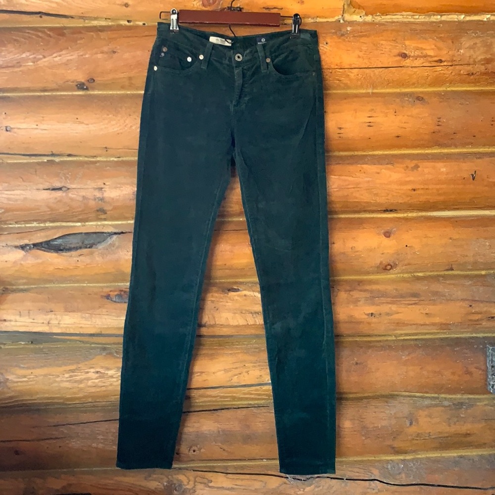 AG Adriano Goldschmied Dark Green Straight Leg Pants